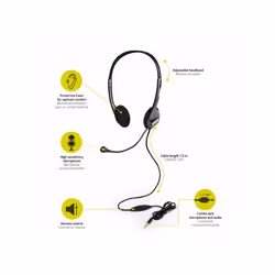 Port Designs 901603 cuffia e auricolare Cablato A Padiglione Ufficio Nero - Vista aggiuntiva 4
