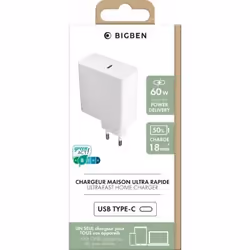 BIG BEN BASECS60WCPDW Caricabatterie per dispositivi mobili Smartphone, Tablet Bianco AC Interno
