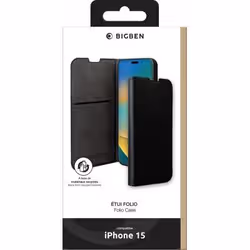 BIG BEN FOLIOIP15 custodia per cellulare 15,5 cm (6.1") Custodia a libro Nero - Vista aggiuntiva 2