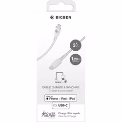 Bigben Connected CBLTISCMFI1M2RW cavo Lightning 1,2 m Bianco - Vista aggiuntiva 4