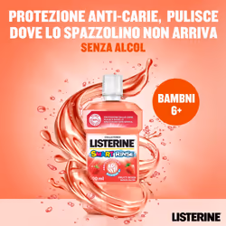 Listerine Collutorio Smart Rinse Bambini 6 Anni in Su Protezione Carie 500 ml
