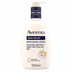 Aveeno Skin Relief Crema Corpo 500ml lenisce la pelle secca e sensibile. Formula non grassa, senza profumo, arricchita con Av ...