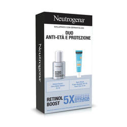 Neutrogena Cofanetto Antietà e Protezione Retinol Boost+ Siero Notte 30ml e Hydro Boost Fluido Idratante SPF50 15ml