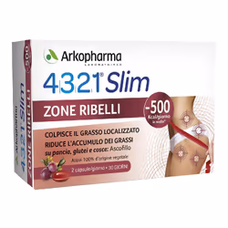 4321 Slim Zone Ribelli è un integratore alimentare con il complesso Slim Focus, mirato a ridurre eccessi adiposi e cellulite  ...