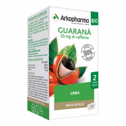 Arkocapsule Guaranà Bio è un integratore naturale della Arkopharma in capsule ad attività energetica e stimolante contro stan ...