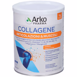 ArkoPharm Collagene per Articolazioni e Muscoli è un integratore in polvere arricchito con collagene, glucosamina, condroitin ...