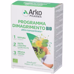 Arkofluidi Programma Dimagrimento Bio è un integratore naturale per un programma completo di 30 giorni. Depura, riduce la cel ...