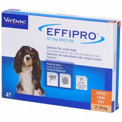 Effipro Spot-On 67mg Antiparassitario Cani 2-10kg 4 Pipette