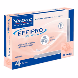 Effipro Spot-On 268mg è un antiparassitario per cani 20-40kg indicato per il trattamento delle infestazioni da pulci da sole  ...