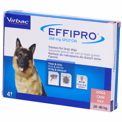 Effipro Spot-On 268mg Antiparassitario Cani 20-40kg 4 Pipette