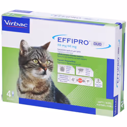 Effipro Duo Spot-On 50mg è un antiparassitario per gatti indicato per il trattamento delle infestazioni da pulci da sole o in ...