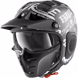 Shark X-Drak Freestyle Cup Mat Casco Jet, nero-bianco, dimensione XS per uomo