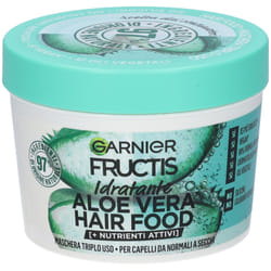 Garnier Maschera Idratante Fructis Hair Food, Riparatrice 3 in 1 con Formula Vegana per Capelli normali, Aloe, 390 ml