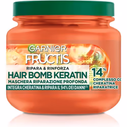 GARNIER FRUCTIS MASCHERA RIMPOLPANTE X CAPELLI DANNEGGIATI RIPARA CON OLIO DI MARULA E CHERATINA. 320 ML Garnier Fructis Masc ...