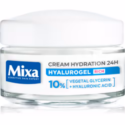 Mixa Hyalurogel è una crema giorno intensamente idratante con acido ialuronico che idrata a fondo la pelle sensibile e la las ...