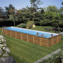 Gre 788032 piscina fuori terra Piscina con bordi Piscina rettangolare Blu, Marrone