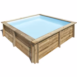 Piscina fuori terra in legno Gre 225x225 cm San Marco Nuova collezione delle piscine quadrata City con kit di filtrazione inc ...