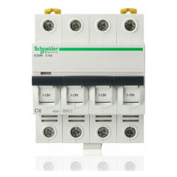 Schneider Electric - schneider A9F79406 - Interruttore magnetotermico iC60N 4P c 6A 6000A