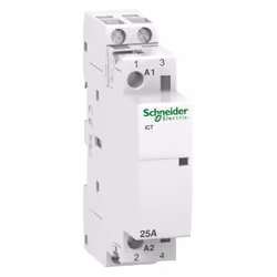 Contattore Schneider Acti 9 iCT con le seguenti caratteristiche: Tensione di comando in CA 24Vac Frequenza di rete 50 Hz 1 mo ...