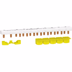 Resi9 XP - Pettine di collegamento - 1P+N - 10 moduli da 18 mm - Ie 63A 40°C - Ue 230VCA Ph/N - tagliabile - Viene fornito co ...