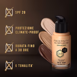 Max Factor Fondotinta Facefinity All Day Flawless 3 in 1 Vegan N75 Golden - Vista aggiuntiva 5