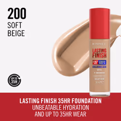 Rimmel Fondotinta Lasting Finish 35h Con Acido Ialuronico 200 Soft Beige - Vista aggiuntiva 4