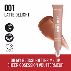 Rimmel Oh My Gloss! Butter Me Up 001 Latte - Vista aggiuntiva 3