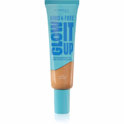 Dona alla tua pelle una luminosità naturale che dura tutto il giorno. Il fondotinta idratante Rimmel Kind & Free Glow It Up u ...