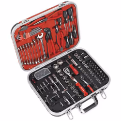 Gamma completa di utensili manuali utilizzati di frequente. Include 1/, 3/e 1/SQ Drive, chiavi a brugola, chiavi, cacciaviti, ...