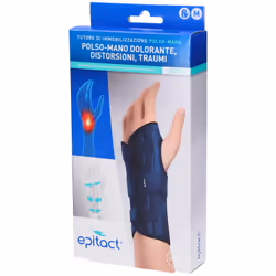 Immobilizza e allevia il dolore al polso e alla mano.