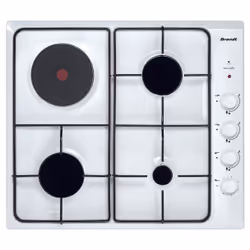 Brandt BPE6411WM, Nero, Bianco, Da incasso, Combi, Acciaio inox, 4 Fornello(i), 3 Fornello(i)