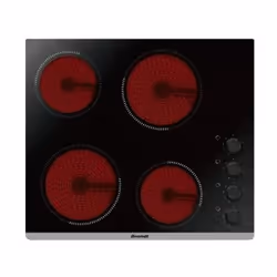 Brandt BPV6410B, Nero, Da incasso, Ceramica, Ceramica, 4 Fornello(i), 4 Fornello(i)