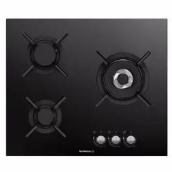 De Dietrich DPG3501B, Nero, Da incasso, 60 cm, Gas, Vetro, 3 Fornello(i)
