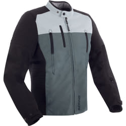 Bering Crosser impermeabile Moto Tessile Giacca, nero-grigio, dimensione L per uomo