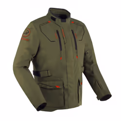Bering Voyager impermeabile Moto Tessile Giacca, verde-marrone, dimensione XL per uomo
