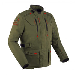 Bering Voyager impermeabile Moto Tessile Giacca, verde-marrone, dimensione XL per uomo