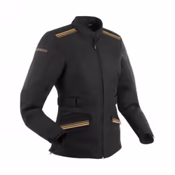 Bering Shine impermeabile Giacca tessile moto da donna, nero-oro, dimensione 36 per donne