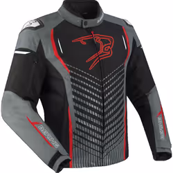 Bering Gang impermeabile Moto Tessile Giacca, nero-grigio-rosso, dimensione XL per uomo