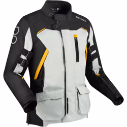 Bering Zephyr impermeabile Moto Tessile Giacca, nero-grigio, dimensione L per uomo