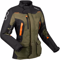 Bering Zephyr impermeabile Giacca tessile moto da donna, nero-marrone, dimensione 38 per donne