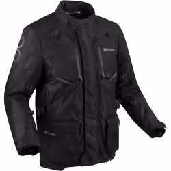 Bering Calgary impermeabile Moto Tessile Giacca, nero, dimensione M per uomo