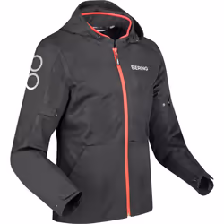 Bering Profil Giacca tessile moto, nero-rosso, dimensione L per uomo