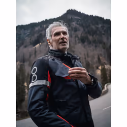 Bering Halifax 17353 impermeabile Giacca tessile moto, nero-grigio-rosso, dimensione M per uomo - Vista aggiuntiva 2