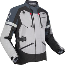 Bering Halifax 17353 impermeabile Giacca tessile moto, nero-grigio, dimensione L per uomo