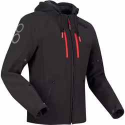 Bering Rotor Softshell impermeabile Giacca tessile moto, nero-rosso, dimensione M per uomo