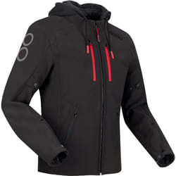 Bering Rotor Softshell impermeabile Giacca tessile moto, nero-rosso, dimensione S per uomo