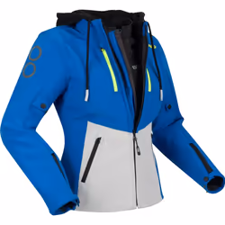 Bering Rotor Softshell impermeabile Giacca tessile moto da donna, grigio-blu, dimensione 44 per donne