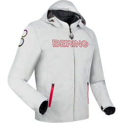 Bering Warwick impermeabile Giacca tessile moto, grigio-rosso, dimensione M per uomo