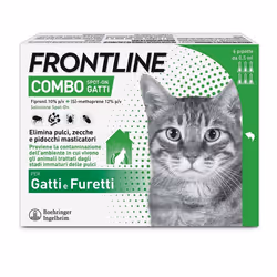 Frontline Combo è un antiparassitario per gatti e furetti che elimina le pulci e garantisce un'attività insetticida nei confr ...