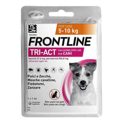 Frontline Tri-Act x1 Pipetta, Antiparassitario Per Cani (5-10Kg) Contro Parassiti E Insetti Volanti 1 pz Pipette monodose